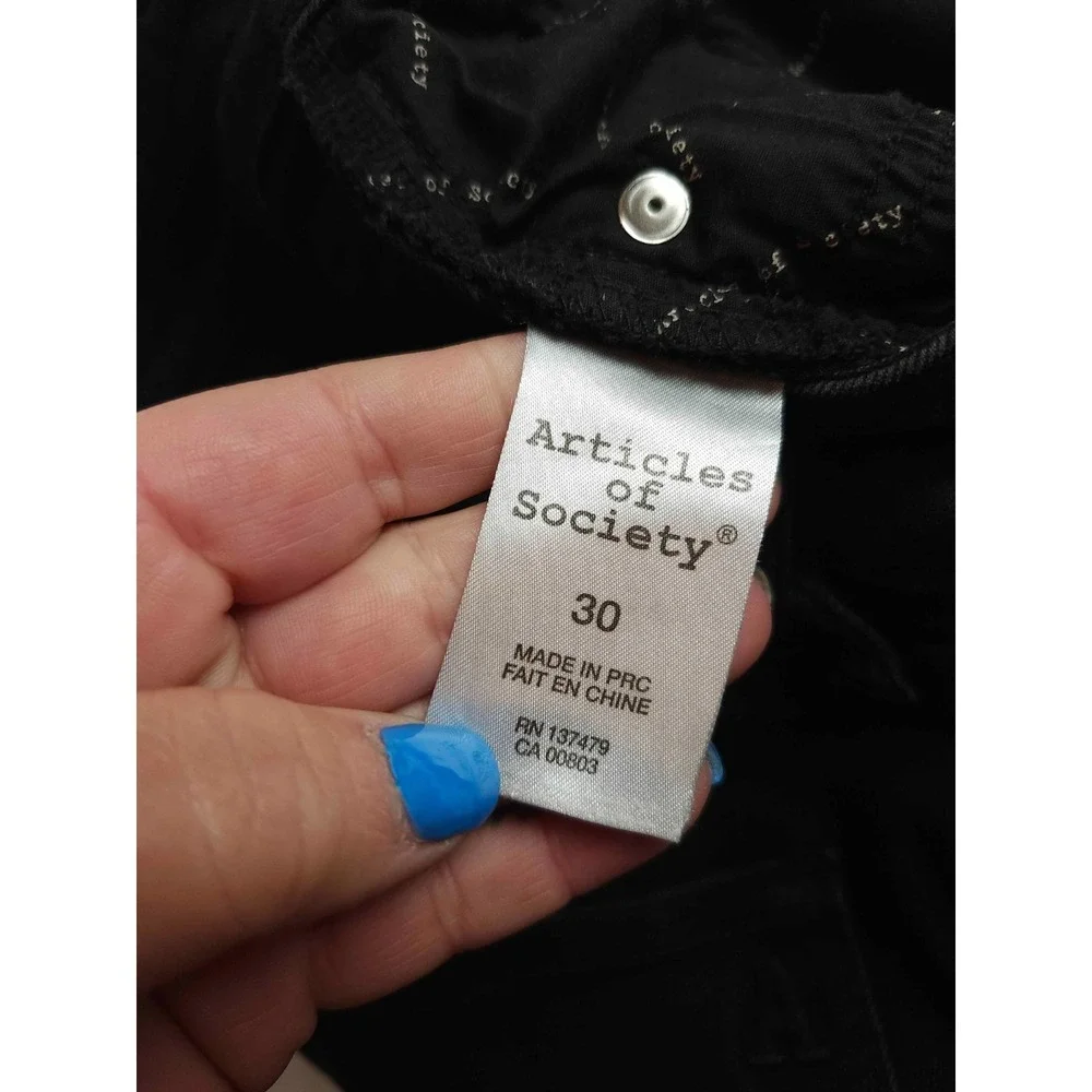 Articles Of Society Skinny Jeans Womens Size 30 Black Denim Mya Cannon Pockets‎